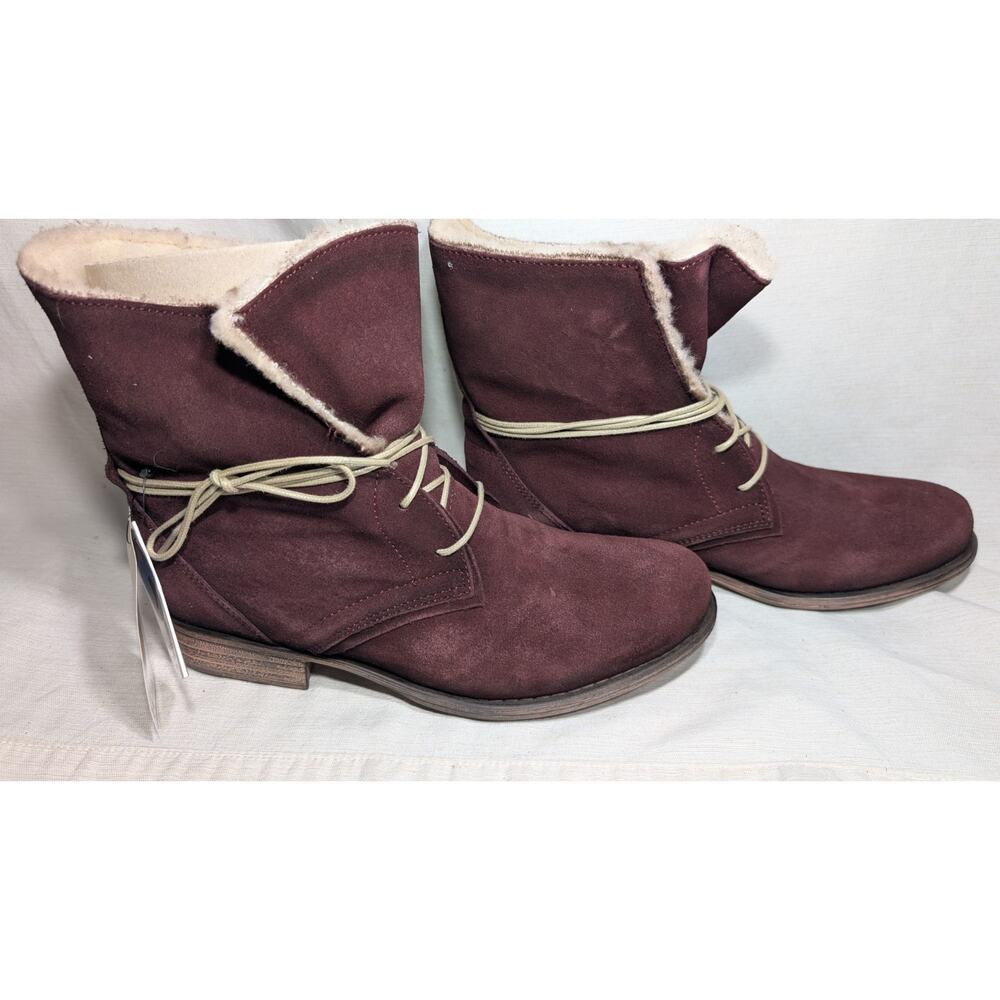 Eric Michael Womens Sofia Wool Insulated Bordeux Suede Ankle Boots EUR 39 Sz 8.5